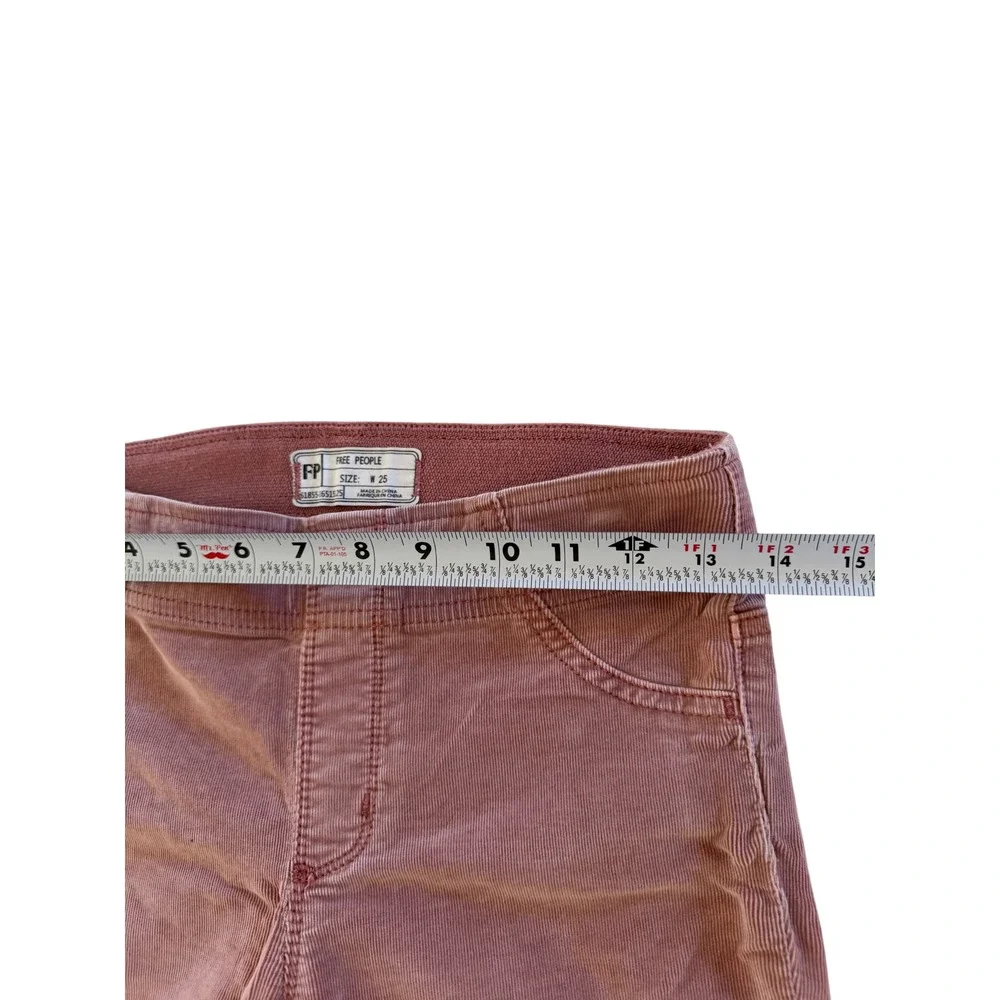 Free People Pull On Corduroy Flare Pants 25 Pink Rose Y2K Boho Bell Bottom